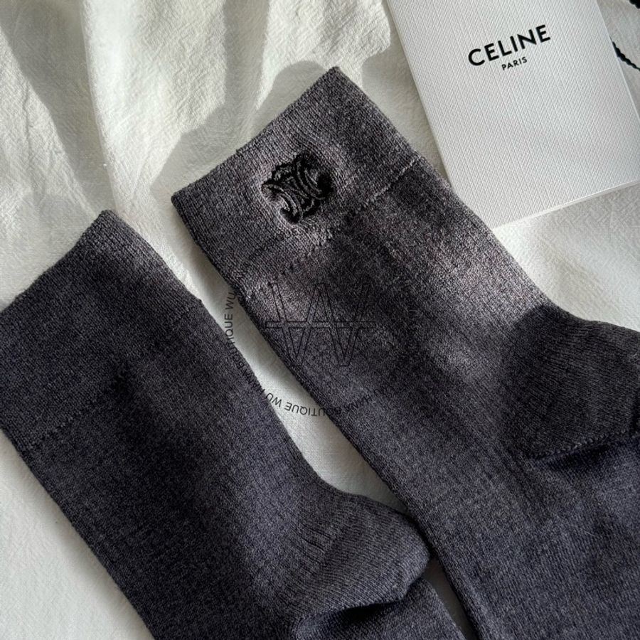 🤍CELINE 羅紋羊毛襪-4