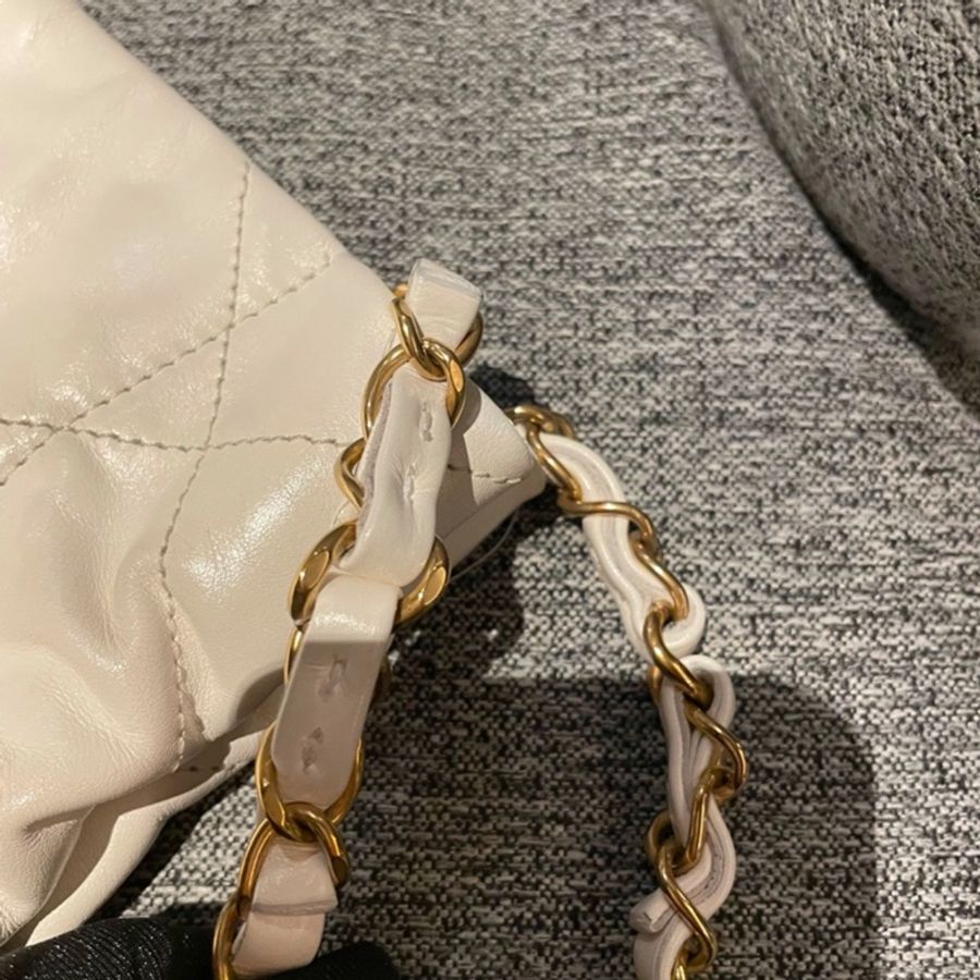 🔥香奈兒垃圾袋白金小號Chanel 22bag S🔥-33