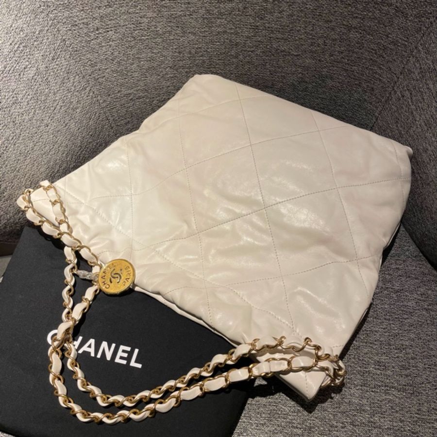 🔥香奈兒垃圾袋白金小號Chanel 22bag S🔥-59