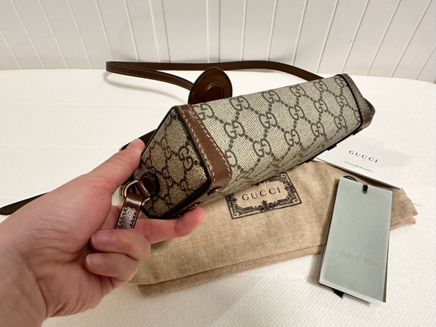 gucci 1955 馬鞍扣橫版迷你斜挎包-4