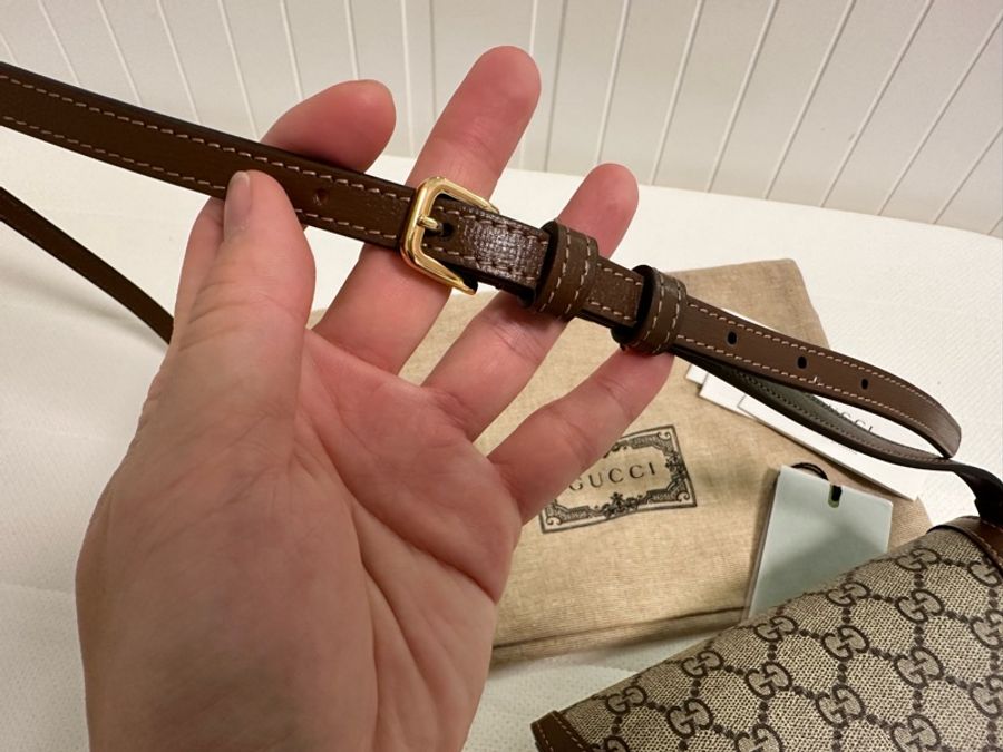 gucci 1955 馬鞍扣橫版迷你斜挎包-6