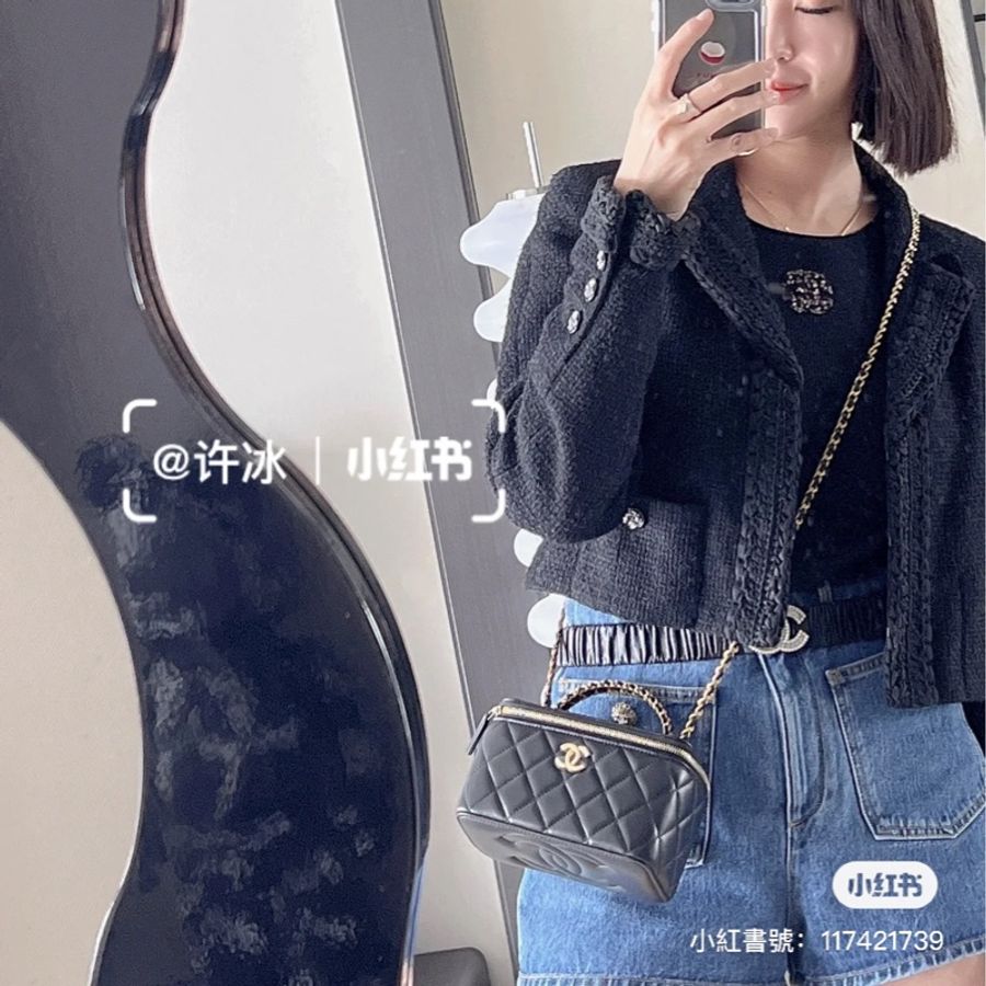 CHANEL 黑粉長盒子(全新)-3