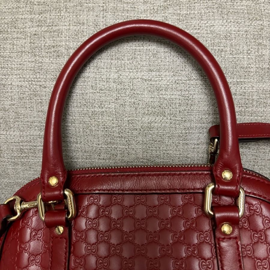 Gucci牛皮壓紋手提斜背貝殼包-17