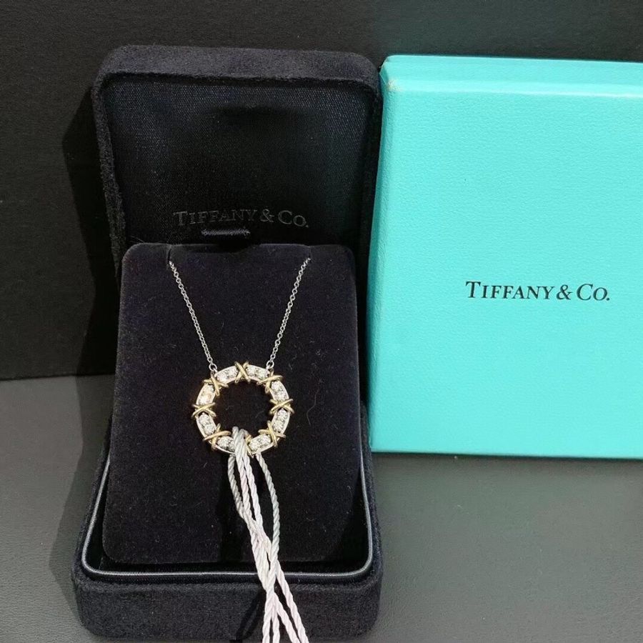 Tiffany 蒂芙尼Schlumberger 十六石 Sixteenston系列白金鑲鑽項鍊-0