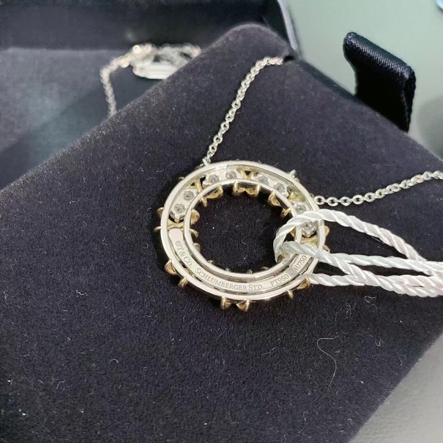 Tiffany 蒂芙尼Schlumberger 十六石 Sixteenston系列白金鑲鑽項鍊-3