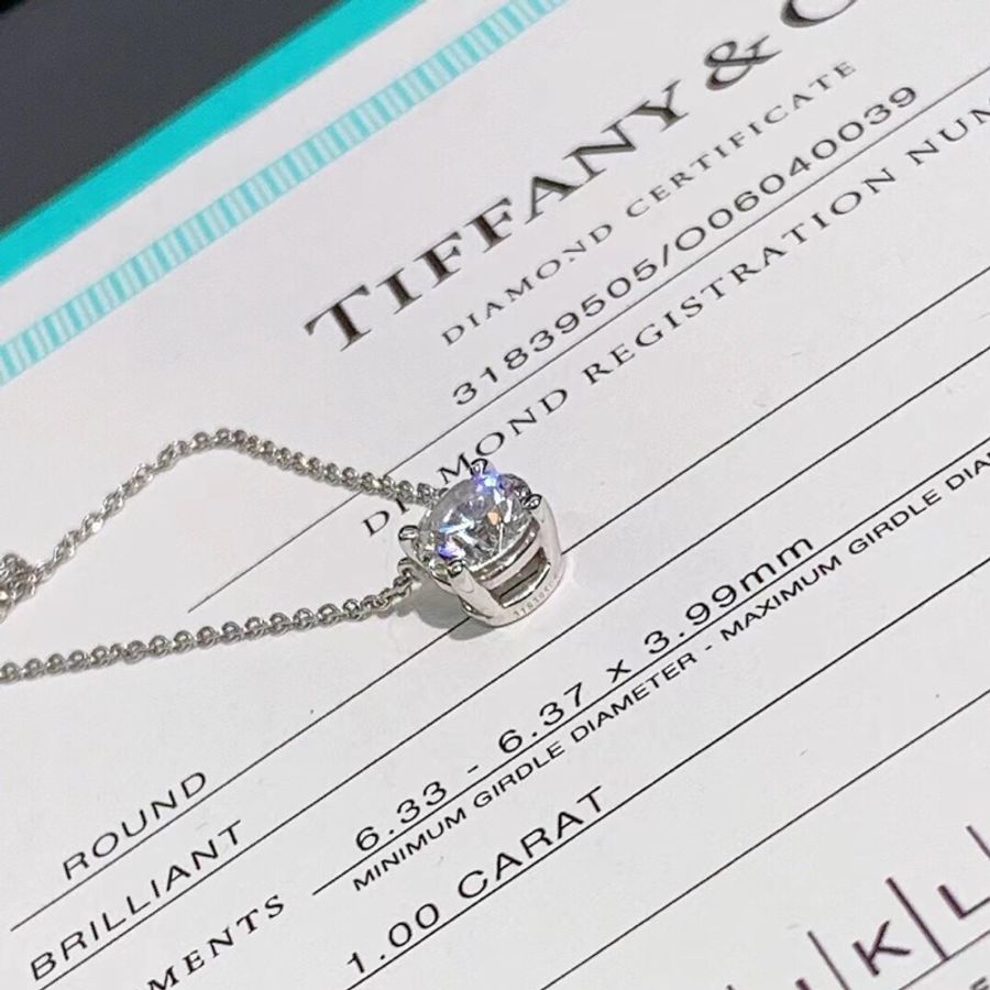 Tiffany蒂芙尼 1克拉鑽石項鍊，主鑽1.0ct，顏色H，淨度vvs2，3ex切工-3