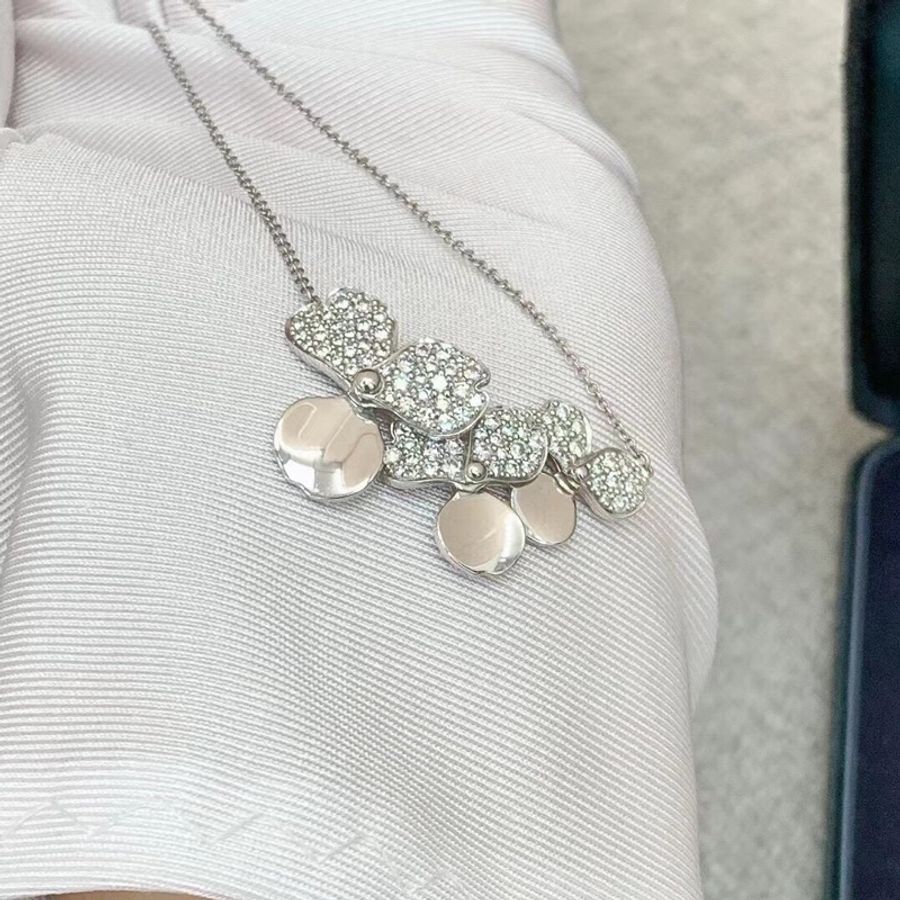 tiffany 蒂芙尼 花韻白金鑽項鍊-3
