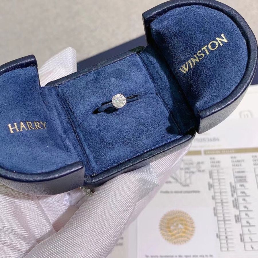 Harry Winston 海瑞溫斯頓0.5克拉鑽戒51號,0.5克拉,D色,vvs1,2019年購入-2