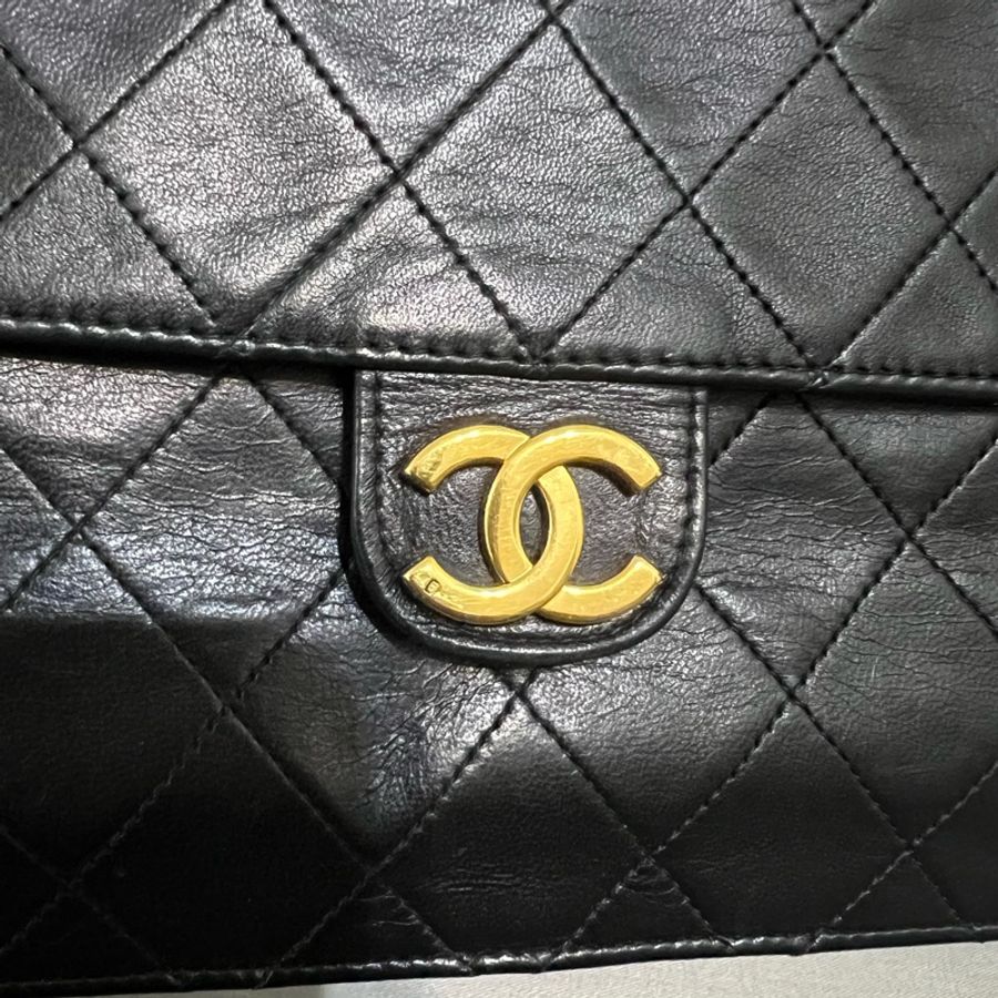 Chanel vintage 鏈條包 K金五金 神美老香包-2