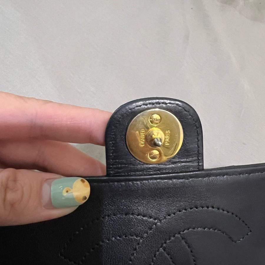 Chanel vintage 鏈條包 K金五金 神美老香包-21