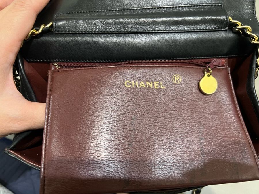 Chanel vintage 鏈條包 K金五金 神美老香包-26