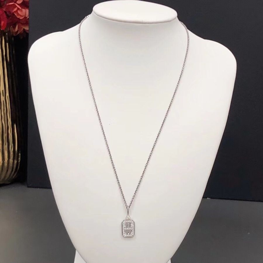 harry winston 海瑞溫斯頓白金滿鑽香水瓶項鍊大號-0