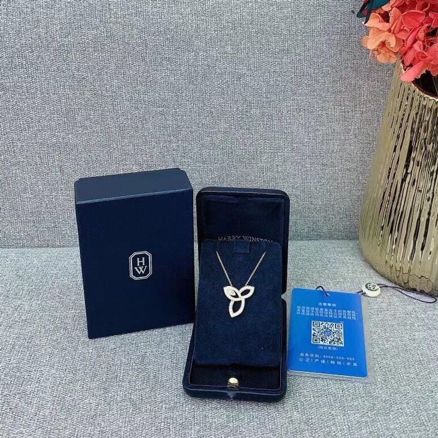 海瑞溫斯頓HarryWinston Lily cluster大號黃金滿鑽項鍊-8