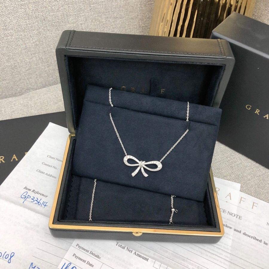 Graff/格拉夫Tilda's Bow蝴蝶結白金鑽石項鍊 2022年購入-2