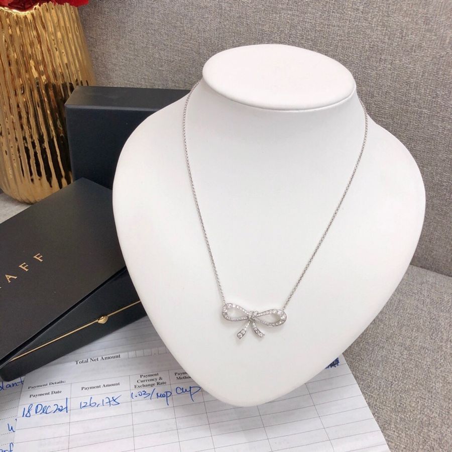 Graff/格拉夫Tilda's Bow蝴蝶結白金鑽石項鍊 2022年購入-4