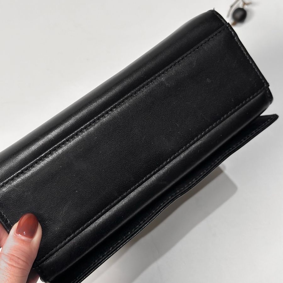Givenchy vintage 日本二手 中古復古古董 黑色皮革 手提包 肩背包 側背包-10