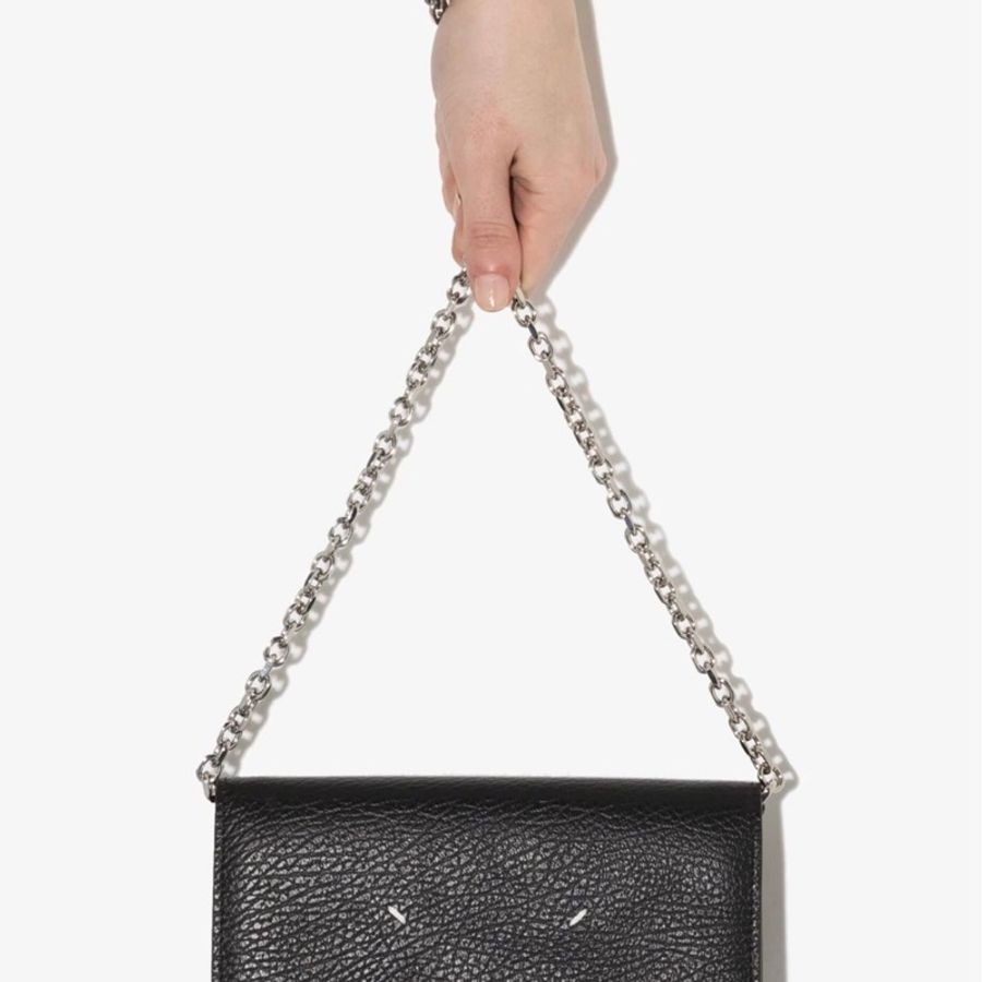 Maison Margiela four-stitch leather wallet-on-chain-1