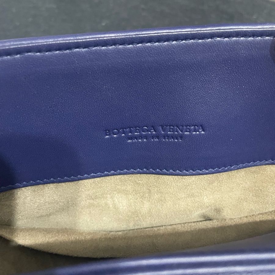 BOTTEGA VENETA Olimpia 雙鍊帶牛皮肩背/斜背包(藍色)-16