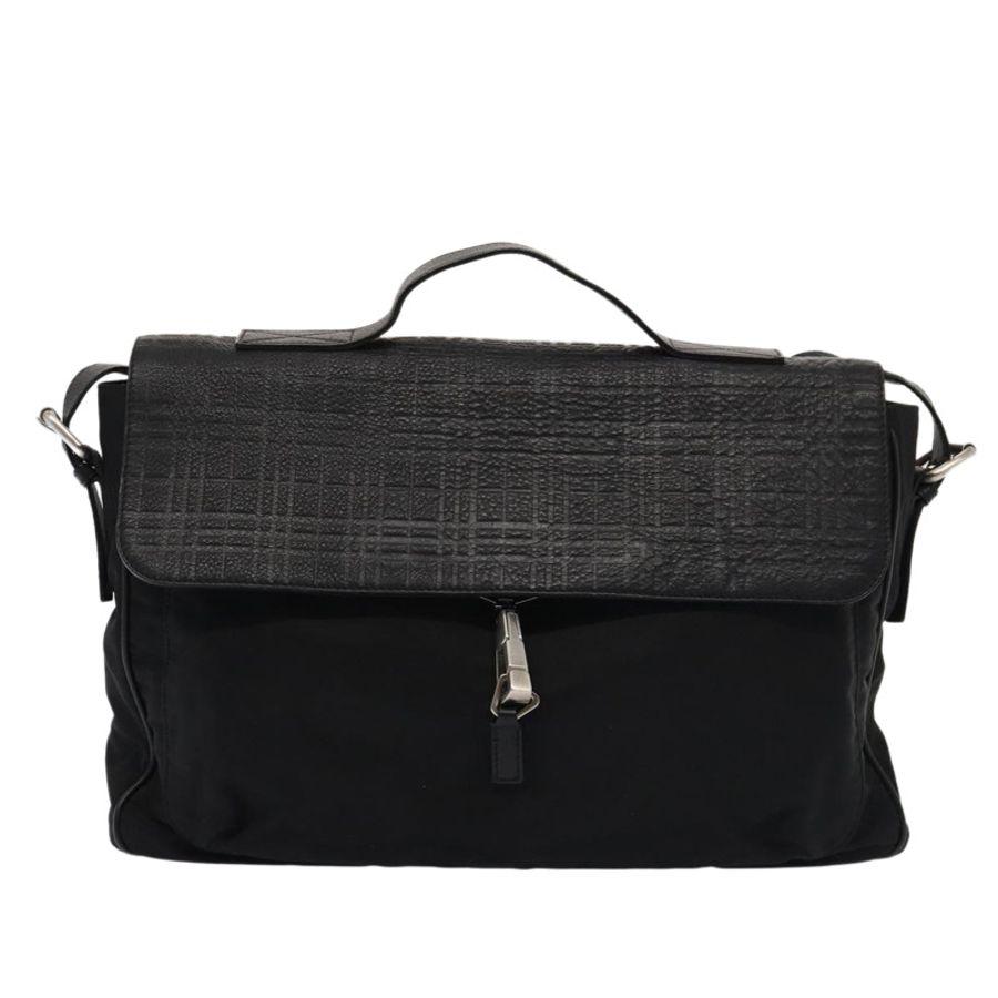 【日本直送】BURBERRY Nova 格紋手提包,皮革尼龍材質,兩用,黑色,正品 bs16211-12