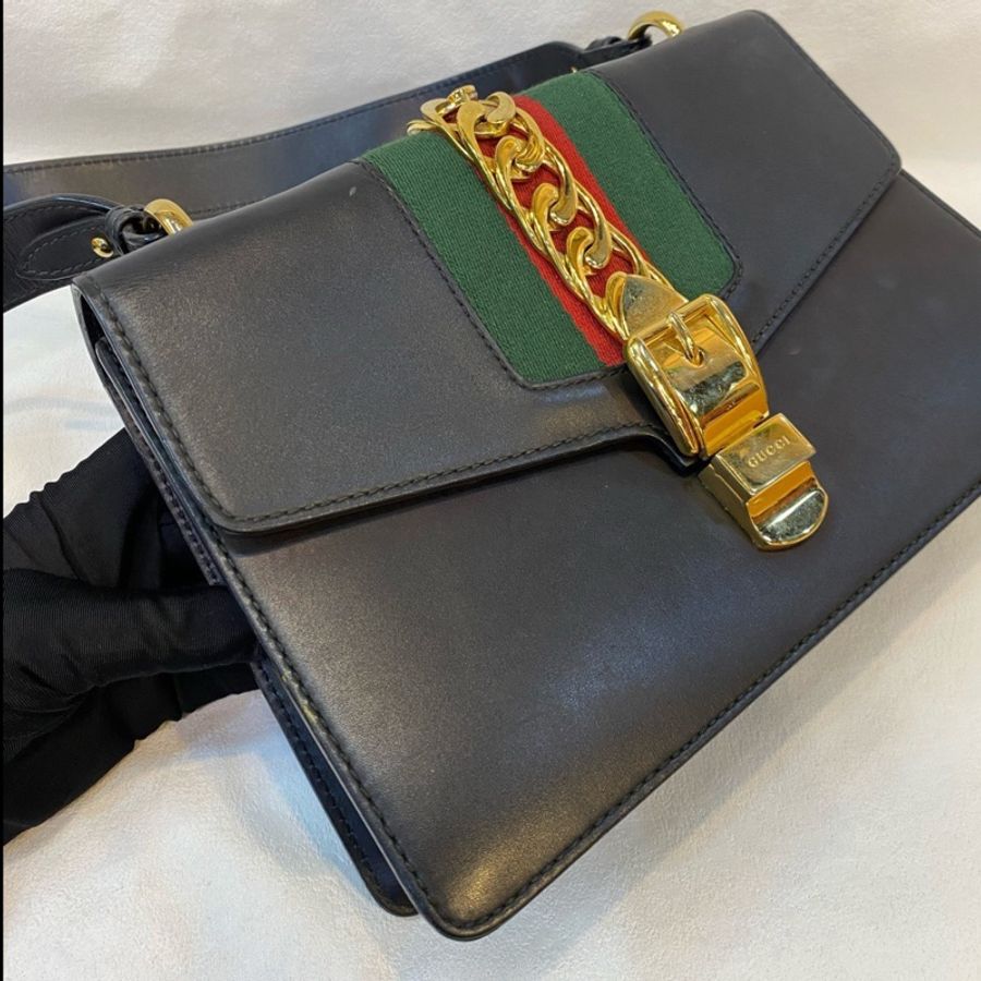 Gucci 塞爾維亞Sylvie黑色小號-2