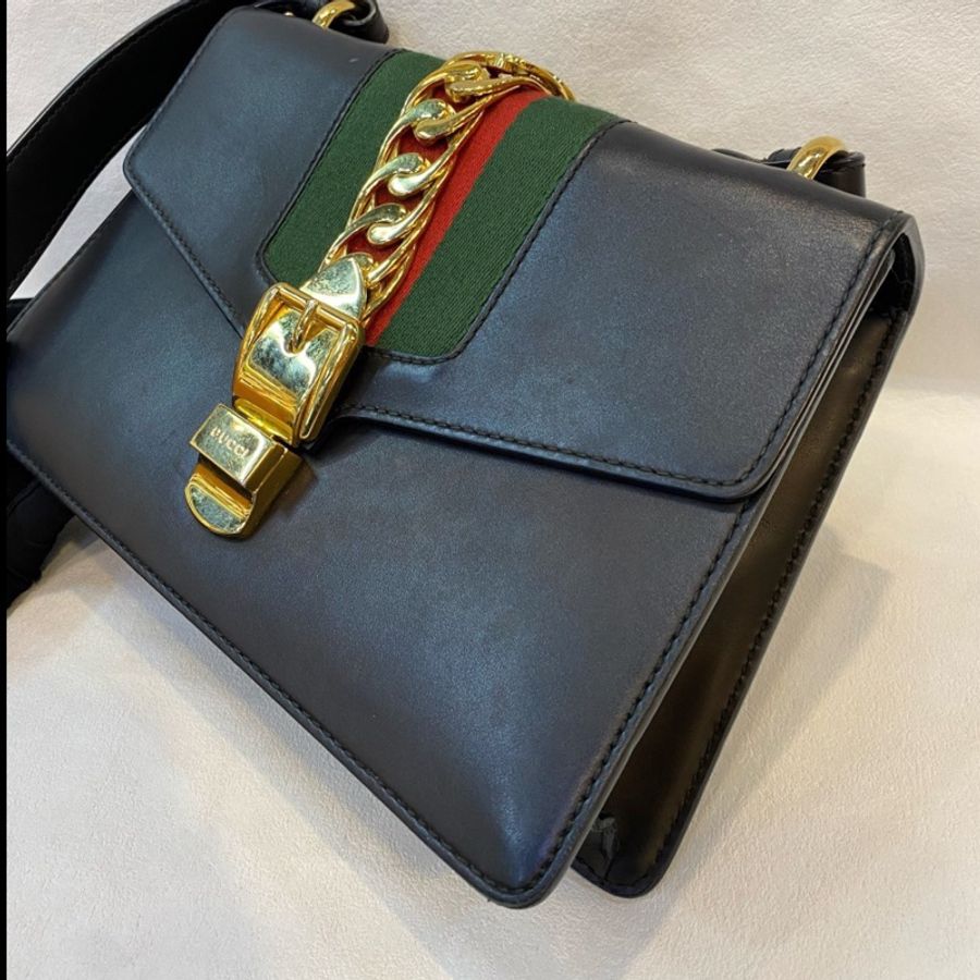 Gucci 塞爾維亞Sylvie黑色小號-3