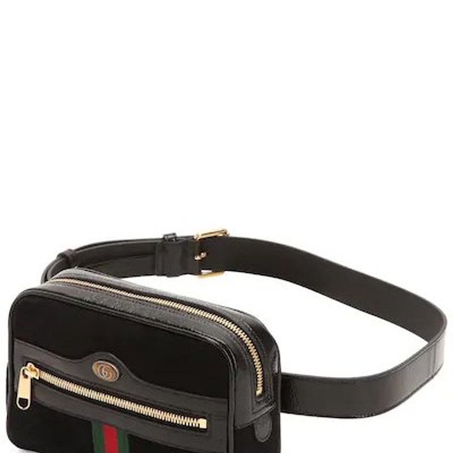 GUCCI 古馳GG Supreme 經典Ophidia 絨面 腰包肩背/胸背包 腰包 黑色 85公分-4