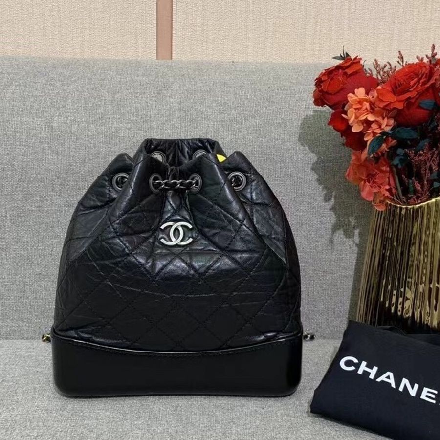 Chanel 香奈兒 黑色流浪雙肩包小號 鴛鴦鏈條 超多背法 尺寸22x23 28開-0