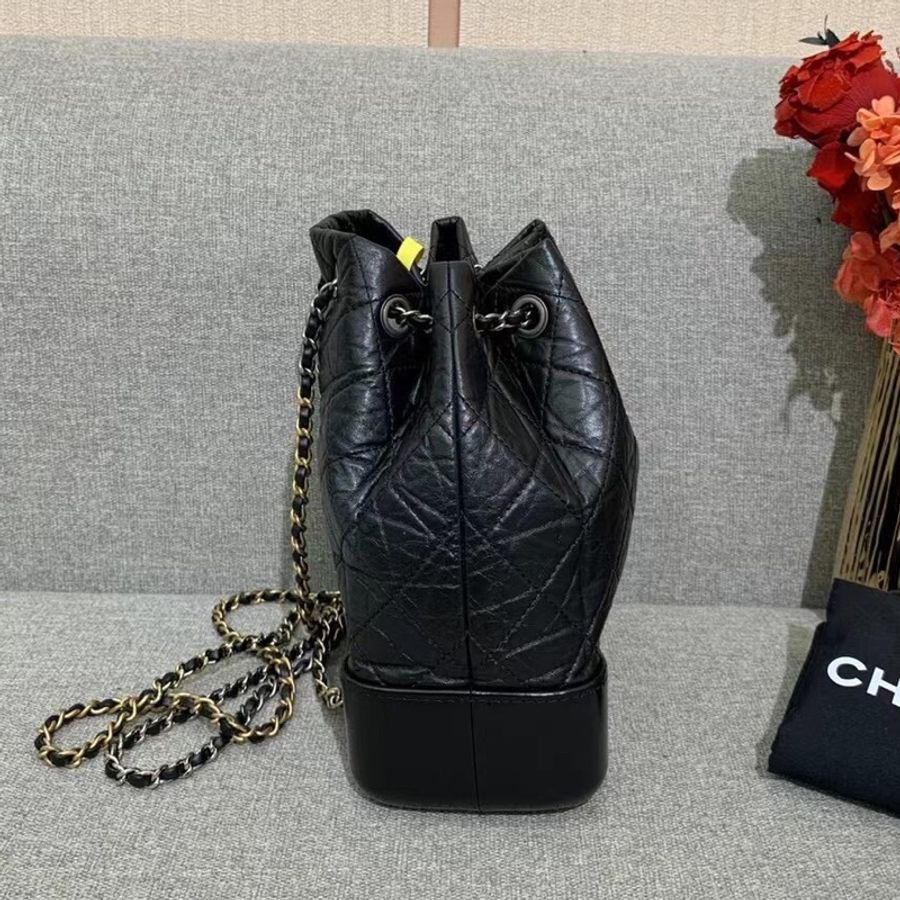 Chanel 香奈兒 黑色流浪雙肩包小號 鴛鴦鏈條 超多背法 尺寸22x23 28開-2