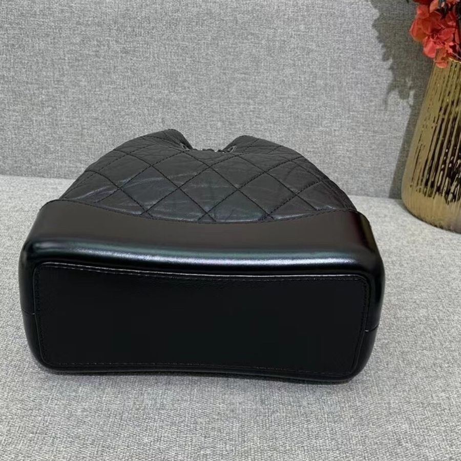 Chanel 香奈兒 黑色流浪雙肩包小號 鴛鴦鏈條 超多背法 尺寸22x23 28開-3