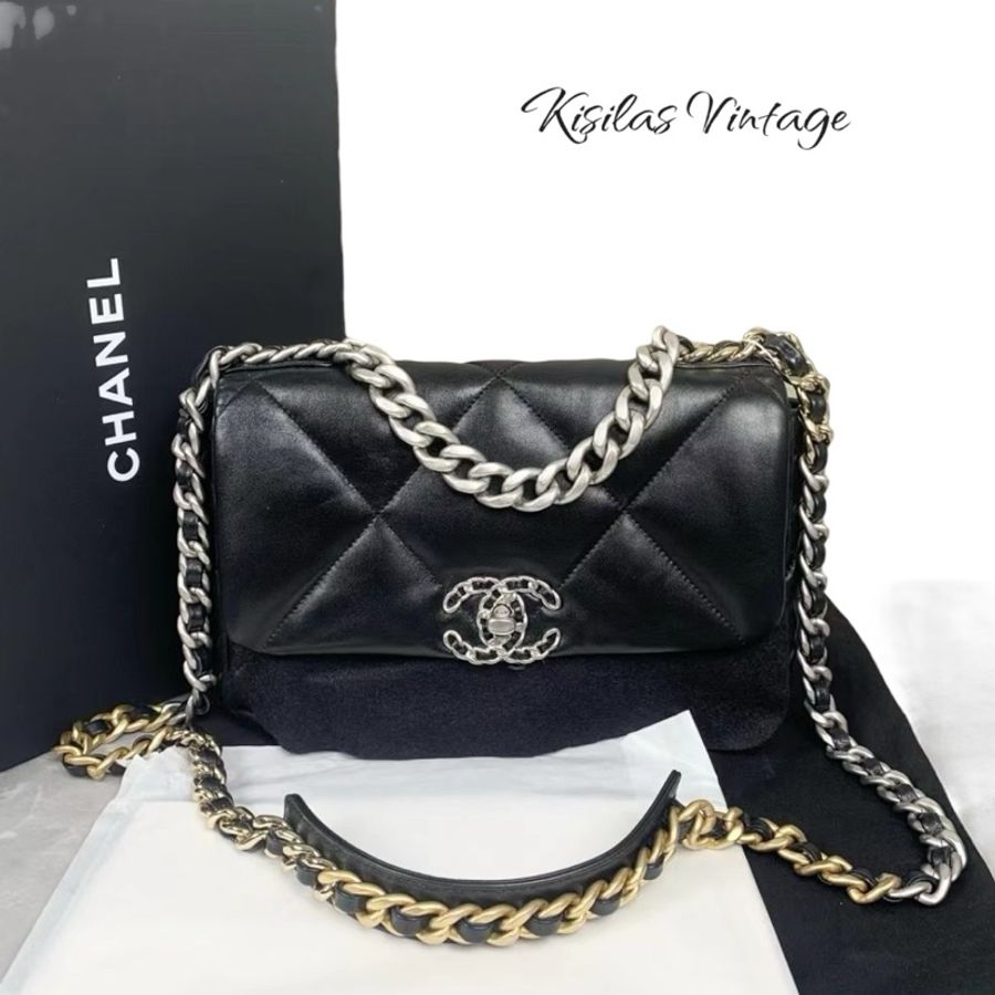 Chanel 19bag small 銀扣-0