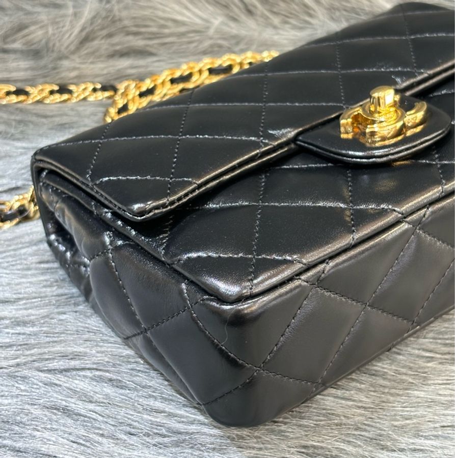 CHANEL AS4023 黑皮 金釦 coco 手提包 handle 斜背包-6