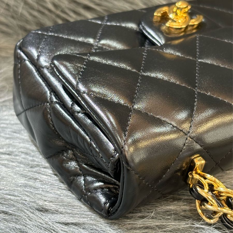 CHANEL AS4023 黑皮 金釦 coco 手提包 handle 斜背包-10