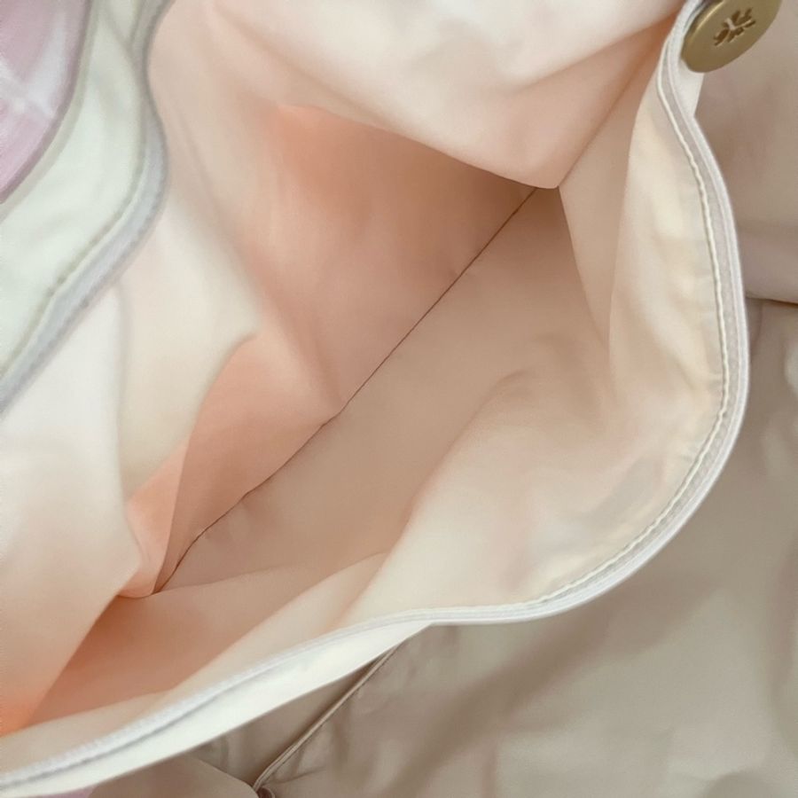 Chanel travel line tote粉色緹花購物包/肩背包-20