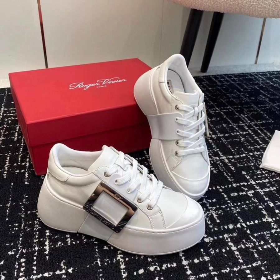 Roger Vivier Viv Skate 厚底7公分方釦皮革運動鞋    IT 36/36.5/37/37.5/38/38.5/39(購買請訊息告知需要尺寸)《當季專櫃正售★全新商品 》-2