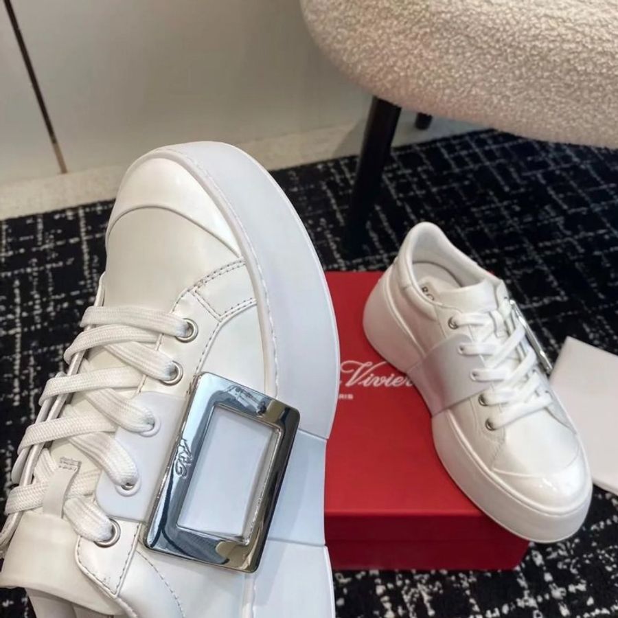Roger Vivier Viv Skate 厚底7公分方釦皮革運動鞋    IT 36/36.5/37/37.5/38/38.5/39(購買請訊息告知需要尺寸)《當季專櫃正售★全新商品 》-3