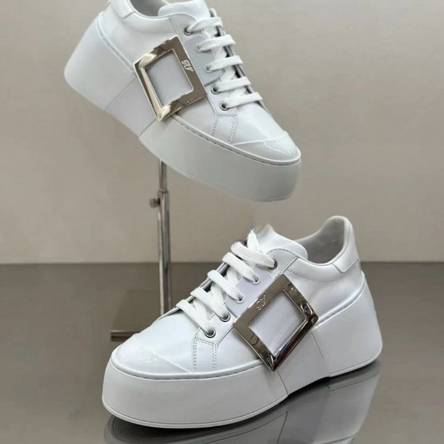 Roger Vivier Viv Skate 厚底7公分方釦皮革運動鞋    IT 36/36.5/37/37.5/38/38.5/39(購買請訊息告知需要尺寸)《當季專櫃正售★全新商品 》-11
