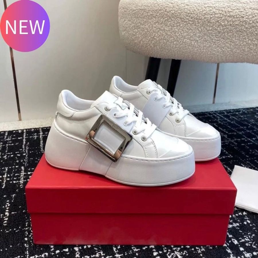 Roger Vivier Viv Skate 厚底7公分方釦皮革運動鞋    IT 36/36.5/37/37.5/38/38.5/39(購買請訊息告知需要尺寸)《當季專櫃正售★全新商品 》-0