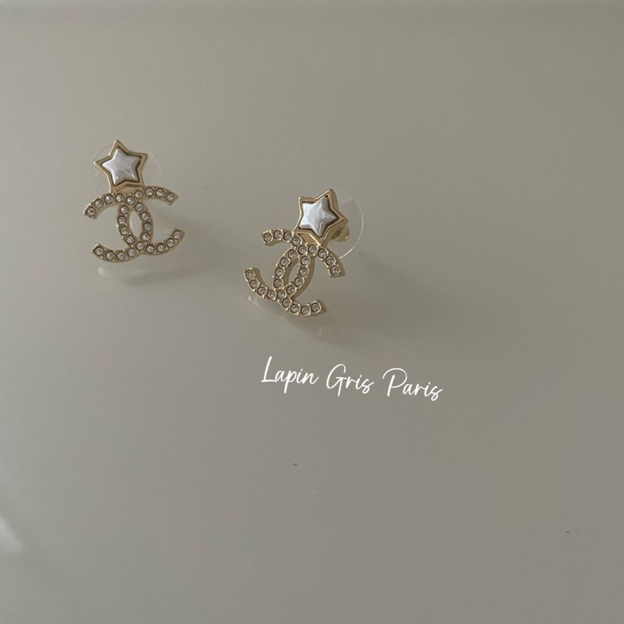 Chanel 星星logo耳釘-0