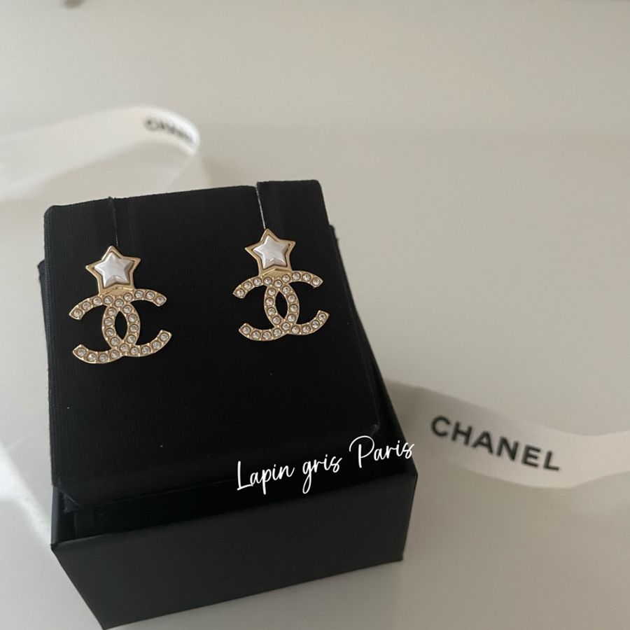 Chanel 星星logo耳釘-4