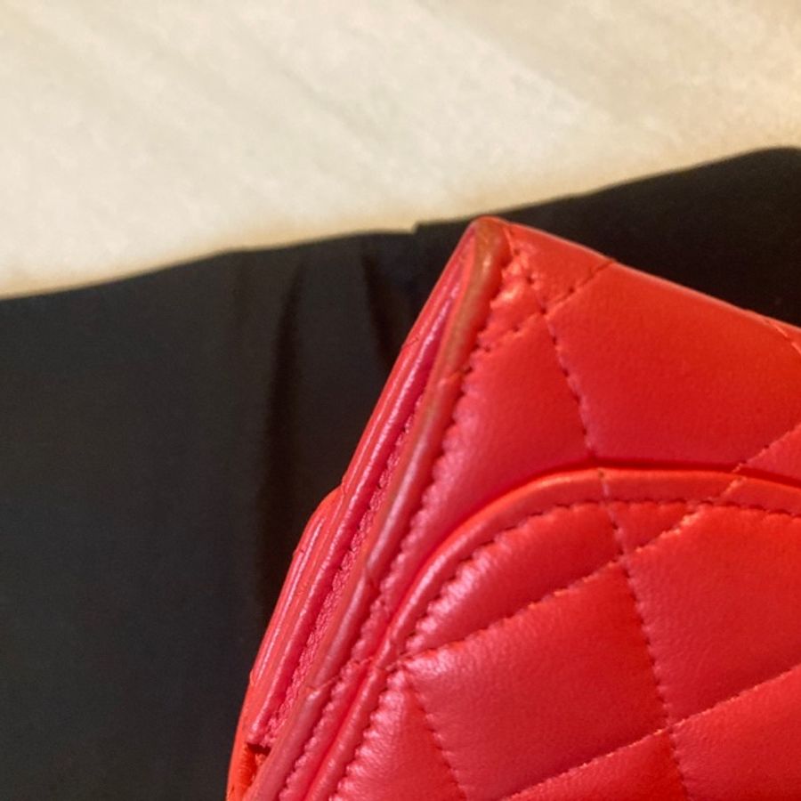 Chanel card holder香奈兒經典卡夾 雙層卡包 珊瑚橘-7