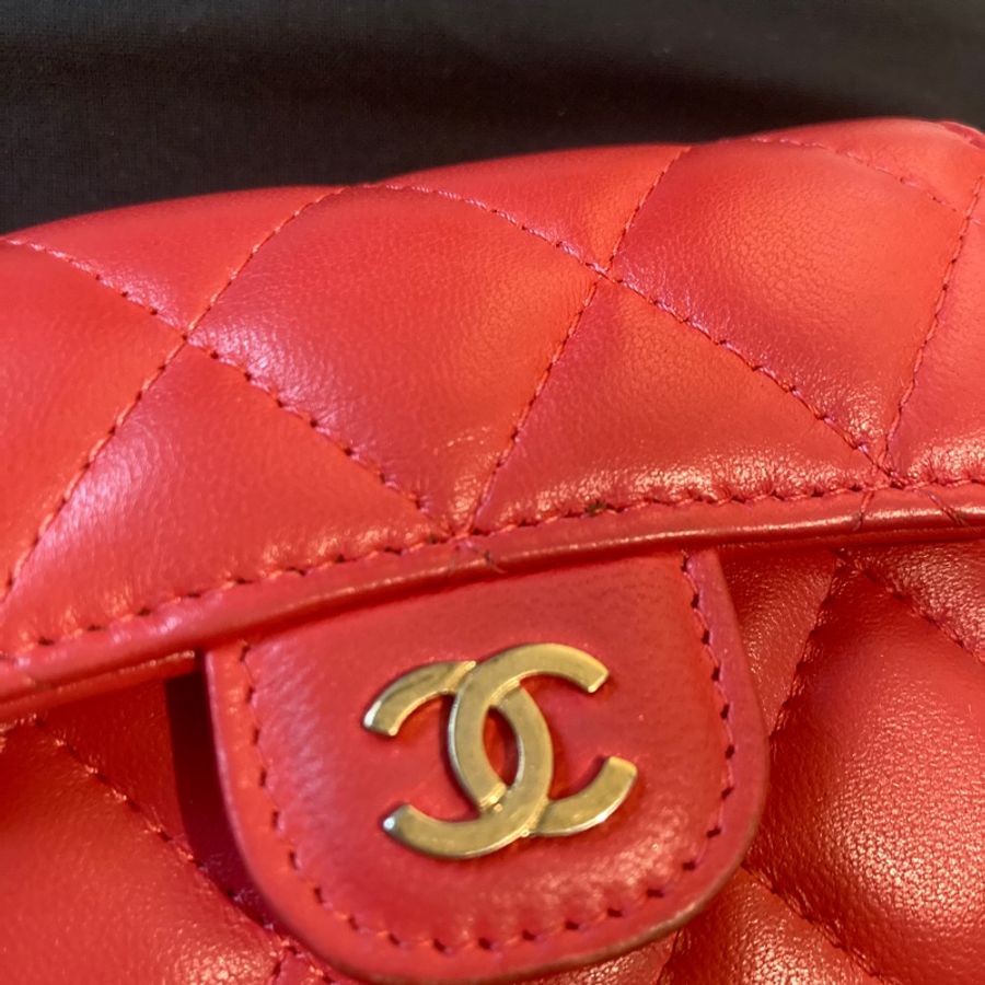 Chanel card holder香奈兒經典卡夾 雙層卡包 珊瑚橘-15