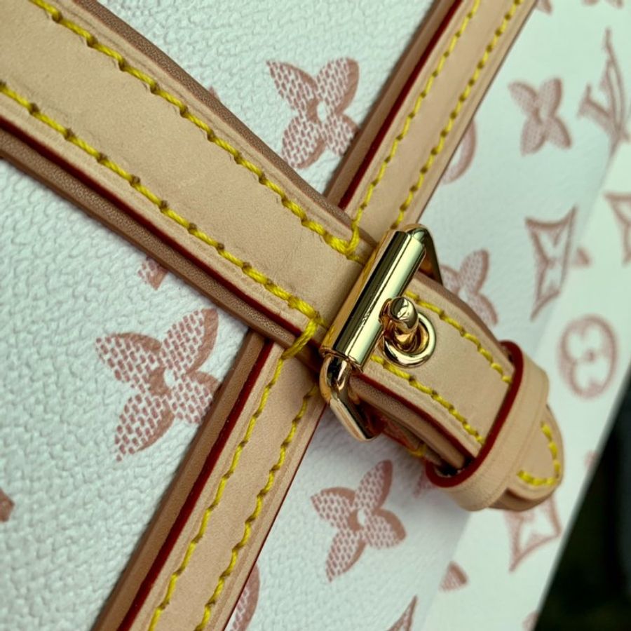 全新 未拆 LV Louis Vuitton路易威登 M20921經典Neverfull MM Monogram花紋牛皮手提/肩背托特包(奶油白色)-8
