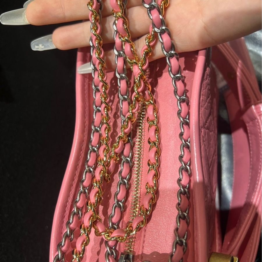 Chanel 玫瑰金流浪包小號💖帶手把💖全網唯一💖限量款-16