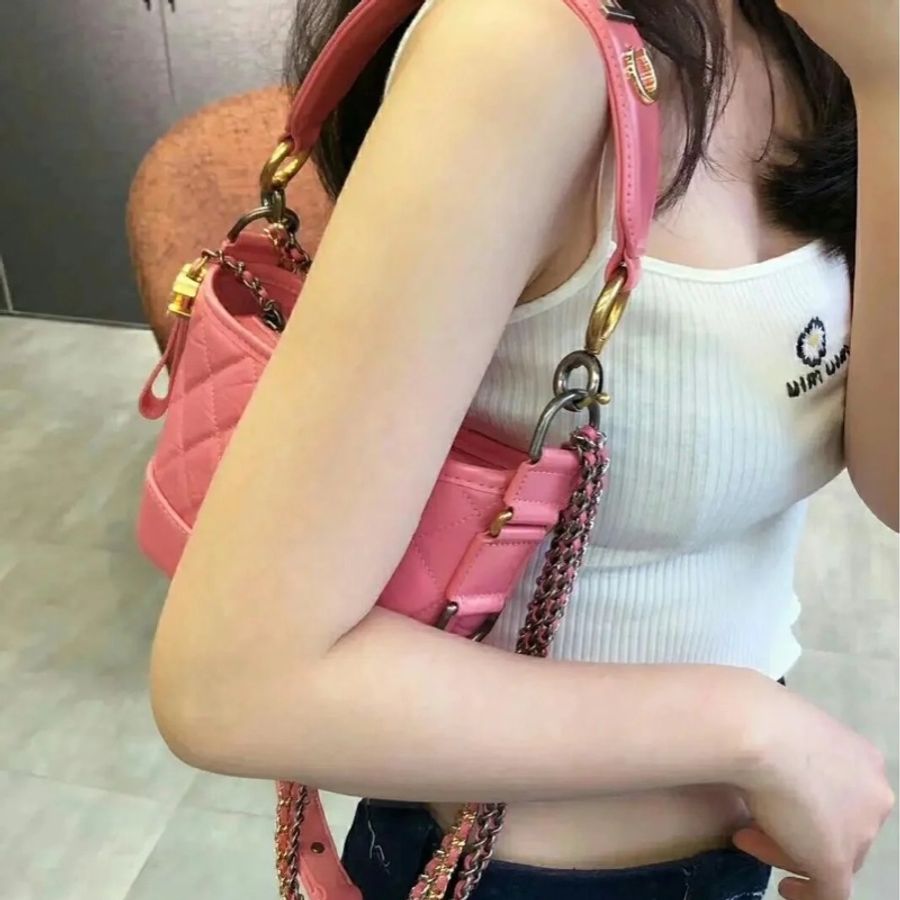 Chanel 玫瑰金流浪包小號💖帶手把💖全網唯一💖限量款-6