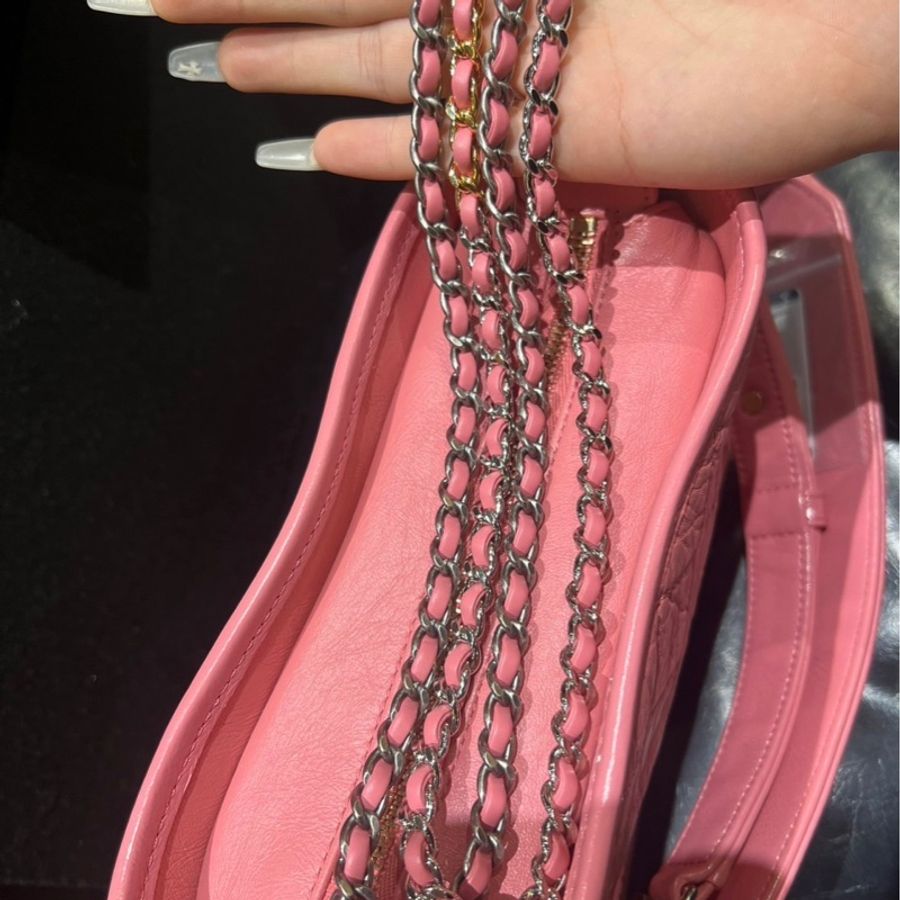 Chanel 玫瑰金流浪包小號💖帶手把💖全網唯一💖限量款-17