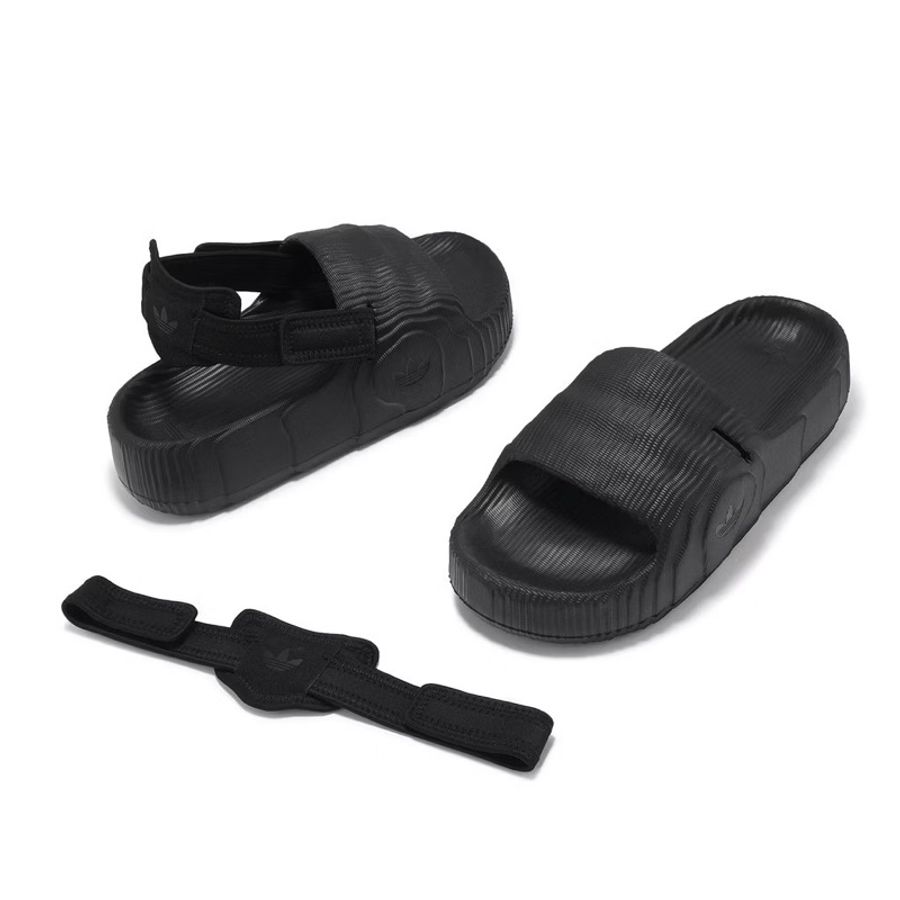 adidas 愛迪達 涼鞋 Adilette 22 XLG W 女鞋 地形圖 厚底 魔鬼氈 涼拖鞋 愛迪達 黑色-1