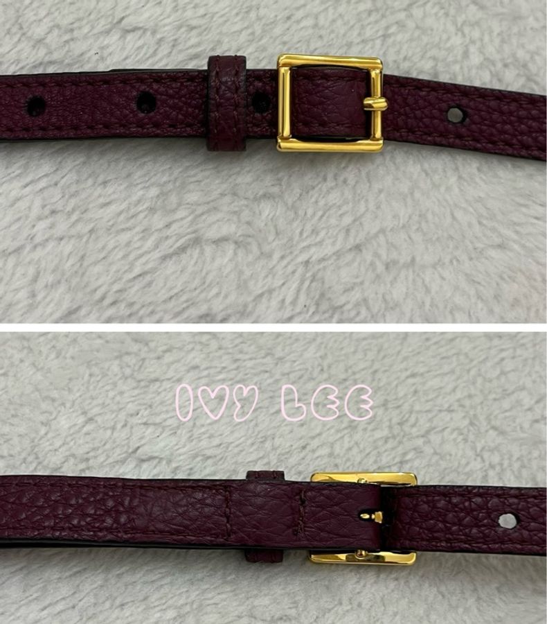 Burberry 紫色皮革和 House Check 帆布橫幅托特包 肩背包 斜背包 二手精品-28