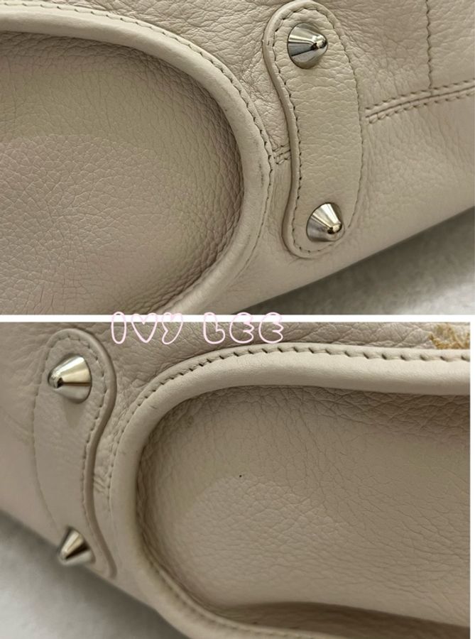 Dior Tooth Bag White Silver Leather 肩背包 手提包 米白色VINTAGE 二手精品-11