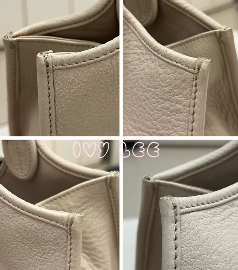 Dior Tooth Bag White Silver Leather 肩背包 手提包 米白色VINTAGE 二手精品-12