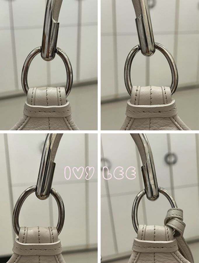 Dior Tooth Bag White Silver Leather 肩背包 手提包 米白色VINTAGE 二手精品-15